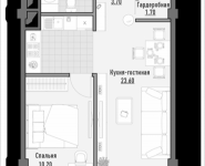 1-комнатная квартира площадью 44.82 кв.м, 1-я Ямская, 2 | цена 7 800 000 руб. | www.metrprice.ru