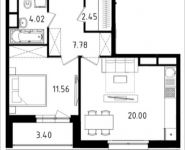 2-комнатная квартира площадью 47.51 кв.м, Варшавское шоссе, влд 170 Е | цена 5 346 175 руб. | www.metrprice.ru