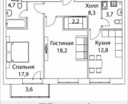2-комнатная квартира площадью 71 кв.м, Шелепихинская набережная, влд 34, корп.3 | цена 22 388 200 руб. | www.metrprice.ru