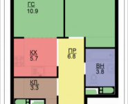 2-комнатная квартира площадью 38 кв.м, Некрасова, 6 | цена 3 131 200 руб. | www.metrprice.ru