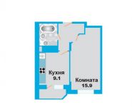 1-комнатная квартира площадью 33.6 кв.м, Речной проезд, 11 | цена 2 800 000 руб. | www.metrprice.ru