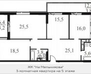 3-комнатная квартира площадью 117 кв.м, Мельникова, 1-3к6 | цена 20 900 880 руб. | www.metrprice.ru