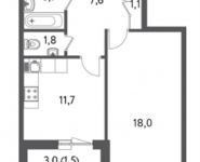 1-комнатная квартира площадью 45.6 кв.м, Красногвардейский б-р, д. 15 | цена 13 680 000 руб. | www.metrprice.ru