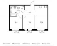 2-комнатная квартира площадью 56.4 кв.м,  | цена 5 561 040 руб. | www.metrprice.ru