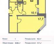 1-комнатная квартира площадью 42 кв.м, Борисовка ул., 14 | цена 4 701 742 руб. | www.metrprice.ru