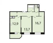 2-комнатная квартира площадью 59 кв.м, Заречная улица, 23 | цена 5 477 013 руб. | www.metrprice.ru