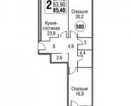 2-комнатная квартира площадью 85.3 кв.м, Серебрякова пр., 11 | цена 13 198 657 руб. | www.metrprice.ru