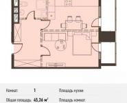 1-комнатная квартира площадью 45.4 кв.м, Новодмитровская ул., 5А | цена 8 164 800 руб. | www.metrprice.ru