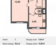 1-комнатная квартира площадью 35.4 кв.м, Северный кв-л, 8 | цена 3 995 000 руб. | www.metrprice.ru