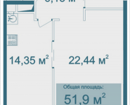 1-комнатная квартира площадью 51.9 кв.м, Парусная, 11 | цена 4 909 019 руб. | www.metrprice.ru