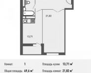 1-комнатная квартира площадью 49.6 кв.м, Белорусская ул., 10 | цена 3 581 120 руб. | www.metrprice.ru