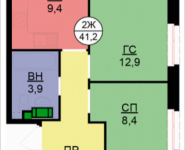 2-комнатная квартира площадью 41.2 кв.м, Бачуринская, корп.4 | цена 4 779 200 руб. | www.metrprice.ru