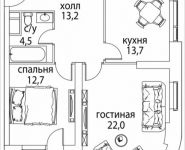 2-комнатная квартира площадью 71 кв.м, Золоторожский Вал, 11, стр. 9, корп.1 | цена 13 418 660 руб. | www.metrprice.ru