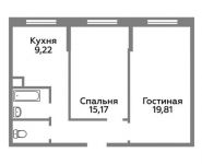 2-комнатная квартира площадью 56.5 кв.м,  | цена 3 860 408 руб. | www.metrprice.ru