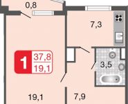 1-комнатная квартира площадью 37.9 кв.м, Авиаторов ул., 5С1 | цена 4 912 000 руб. | www.metrprice.ru