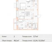 2-комнатная квартира площадью 49.2 кв.м,  | цена 4 182 000 руб. | www.metrprice.ru