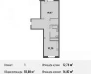 1-комнатная квартира площадью 55.1 кв.м, Силикатная улица, 47к4 | цена 4 241 160 руб. | www.metrprice.ru