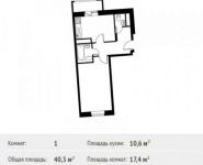 1-комнатная квартира площадью 40.3 кв.м, Фруктовая ул., 1К1 | цена 4 276 540 руб. | www.metrprice.ru