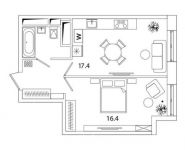 1-комнатная квартира площадью 43 кв.м, Рязанский просп., 2 | цена 8 539 975 руб. | www.metrprice.ru