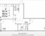 2-комнатная квартира площадью 68.5 кв.м, Автозаводская ул., 23К6 | цена 12 361 099 руб. | www.metrprice.ru