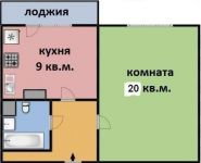 1-комнатная квартира площадью 39 кв.м, проспект Космонавтов, 16 | цена 3 700 000 руб. | www.metrprice.ru