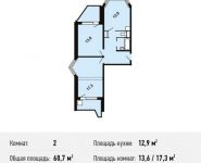 2-комнатная квартира площадью 60.7 кв.м, Рождественская улица, 33 | цена 6 358 325 руб. | www.metrprice.ru