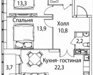 3-комнатная квартира площадью 70 кв.м, Юго-Восточный административный округ, район Лефортово, жилой квартал Символ, к4 | цена 12 651 648 руб. | www.metrprice.ru