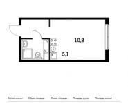 1-комнатная квартира площадью 22.1 кв.м, Боровское ш, вл. 2 | цена 3 474 120 руб. | www.metrprice.ru