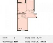 2-комнатная квартира площадью 66 кв.м, Новотушинская ул. | цена 5 471 928 руб. | www.metrprice.ru