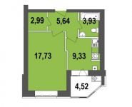 1-комнатная квартира площадью 41.88 кв.м, Центральная улица, д.1 | цена 2 099 900 руб. | www.metrprice.ru