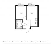 1-комнатная квартира площадью 36.6 кв.м,  | цена 4 838 520 руб. | www.metrprice.ru