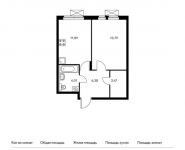 1-комнатная квартира площадью 39.54 кв.м,  | цена 5 314 176 руб. | www.metrprice.ru