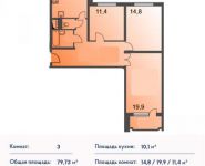 3-комнатная квартира площадью 0 кв.м, Борисовка ул., 14 | цена 6 960 429 руб. | www.metrprice.ru