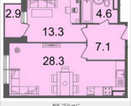 2-комнатная квартира площадью 54.8 кв.м, Серебрякова, влд 11-13, корп.2 | цена 8 137 800 руб. | www.metrprice.ru