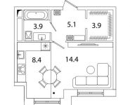 1-комнатная квартира площадью 35.6 кв.м, Рязанский проспект, д.2Б | цена 6 453 461 руб. | www.metrprice.ru