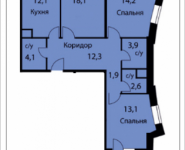 3-комнатная квартира площадью 82.3 кв.м, Акуловская, 2Д | цена 5 349 500 руб. | www.metrprice.ru