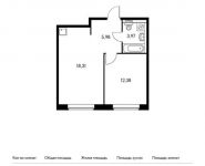 1-комнатная квартира площадью 40.64 кв.м, Цимлянская ул, 3 | цена 5 726 176 руб. | www.metrprice.ru
