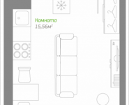 1-комнатная квартира площадью 24.67 кв.м, Володарское шоссе, 12 | цена 1 921 793 руб. | www.metrprice.ru
