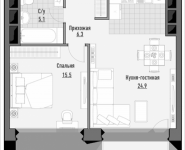 1-комнатная квартира площадью 53.09 кв.м, 1-я Ямская, 8 | цена 15 350 000 руб. | www.metrprice.ru