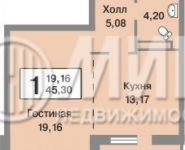 1-комнатная квартира площадью 45.3 кв.м, Центральная ул. | цена 6 000 000 руб. | www.metrprice.ru