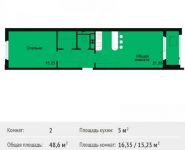 2-комнатная квартира площадью 48 кв.м в ЖК "Купавино", Октябрьская ул., 14А | цена 2 488 600 руб. | www.metrprice.ru