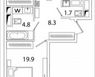 2-комнатная квартира площадью 65.2 кв.м в ЖК "SREDA", Рязанский проспект, 2, корп.M6 | цена 10 902 549 руб. | www.metrprice.ru