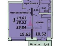 1-комнатная квартира площадью 39 кв.м, Садовая ул., 3 | цена 2 682 029 руб. | www.metrprice.ru