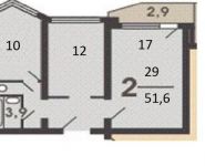 2-комнатная квартира площадью 51 кв.м, Твардовского ул., 18 | цена 5 150 000 руб. | www.metrprice.ru