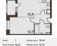 1-комнатная квартира площадью 42.4 кв.м, Головинское ш., 5 | цена 8 268 000 руб. | www.metrprice.ru