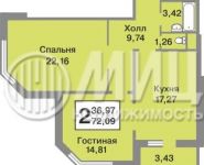 2-комнатная квартира площадью 72.1 кв.м, Школьная ул., 80 | цена 5 500 000 руб. | www.metrprice.ru