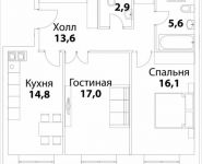 2-комнатная квартира площадью 71 кв.м, Шелепихинская набережная, влд 34, корп.6 | цена 18 208 710 руб. | www.metrprice.ru