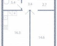 1-комнатная квартира площадью 42.4 кв.м, Новоалексеевская, 16с7 | цена 9 603 180 руб. | www.metrprice.ru