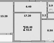 2-комнатная квартира площадью 52 кв.м, Корнейчука ул., 16 | цена 8 050 000 руб. | www.metrprice.ru