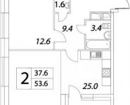 2-комнатная квартира площадью 53.6 кв.м, Тагильская улица, 4с22 | цена 5 877 186 руб. | www.metrprice.ru